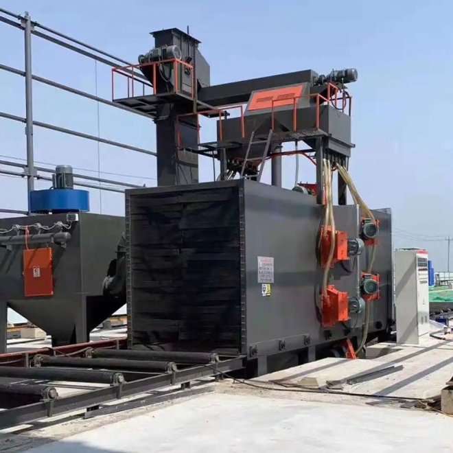 Дробеструйная машина непрерывного действия с роликовым конвейером