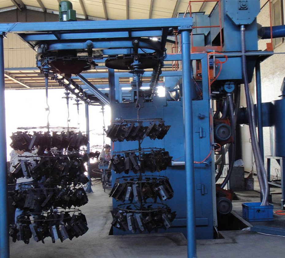 Catenary Type Abrasive overhead shot/sand blast machine