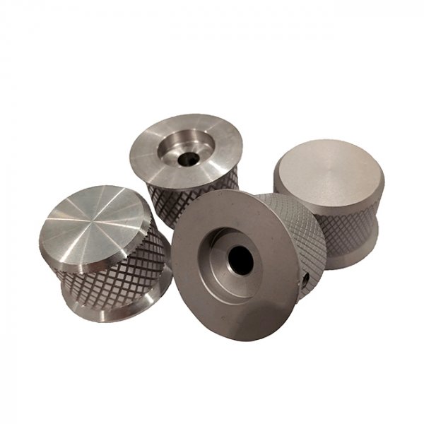 Цельнолитые алюминиевые вращающиеся ручки потенциометра с алмазной насечкой для электронного оборудования, колпачки для шлицевого и D-образного вала