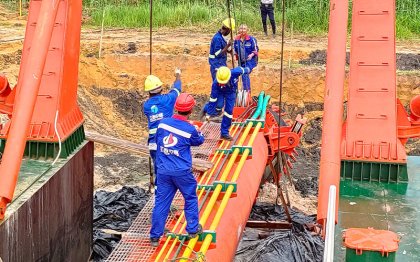 Export dredging project in Colombia, 1878 cubic meters of operation test completed in three hours