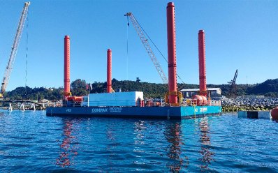 HID Jackup Barge Supports Offshore Bridge Construction Project of Conpax Company in Chile