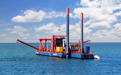 Check out this impressive dredging vessel in action!
