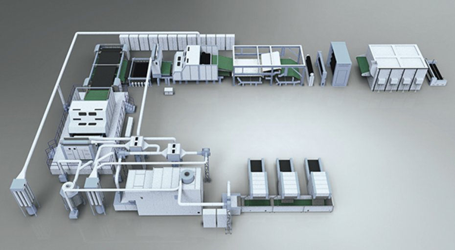 Линия по производству нетканого материала Spunlace